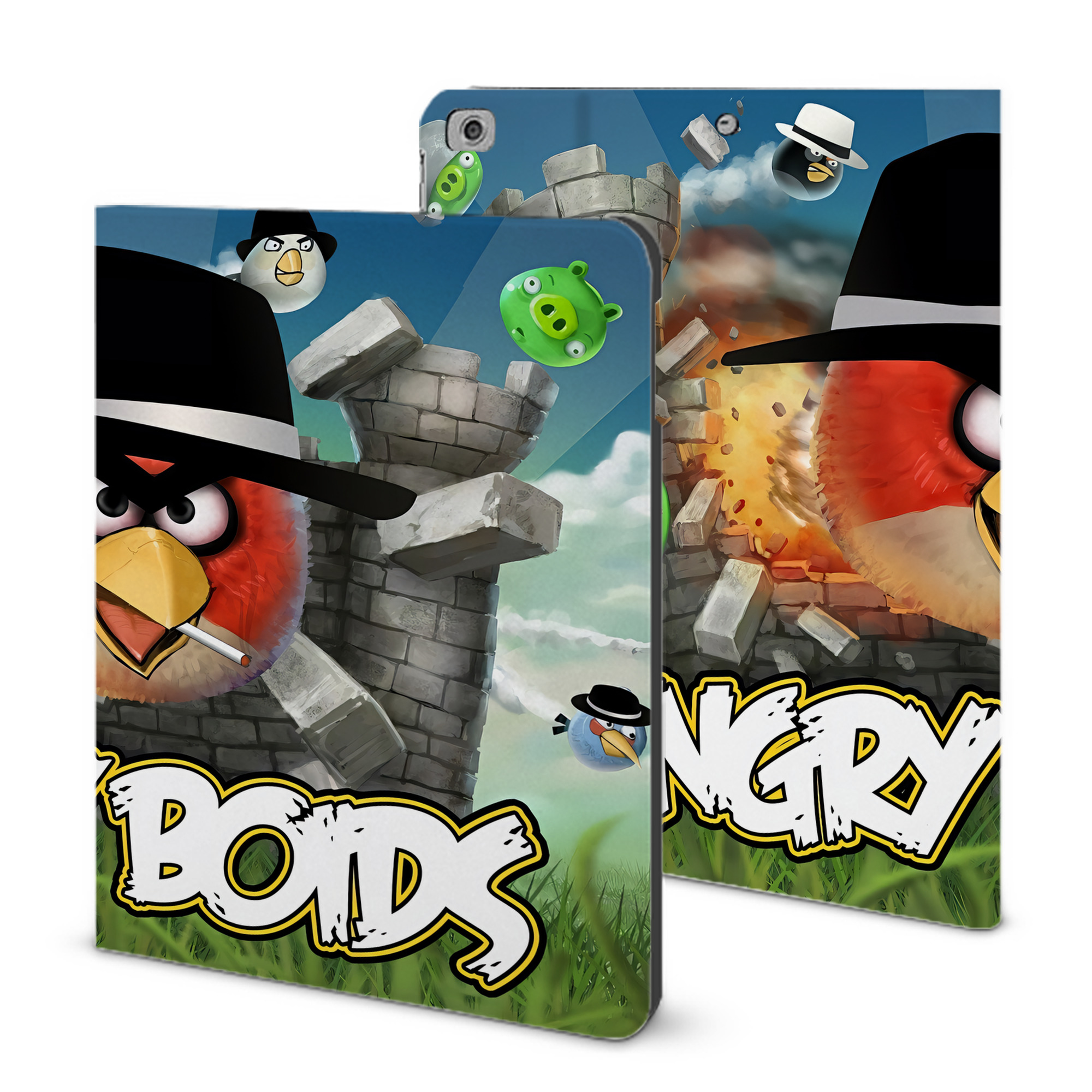 （画像用） Angry Birds アングリーバード IPad ケース ブック型 PUレザー TPU 耐衝撃 軽量 薄型 ペン収納なし 全面保護 IPad 各モデル対応